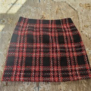 NWT Loft Plaid Skirt. Sz 8 Petite, side Zip With Lining And Total Length 17"